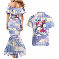 Personalized Japanese Kawaii Sushi Couples Matching Mermaid Dress and Hawaiian Shirt Blue Wagara Palaka This Is How I Roll LT9 - Polynesian Pride