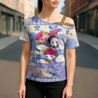 Personalized Japanese Kawaii Sushi Cross Shoulder Shirt Blue Wagara Palaka This Is How I Roll
