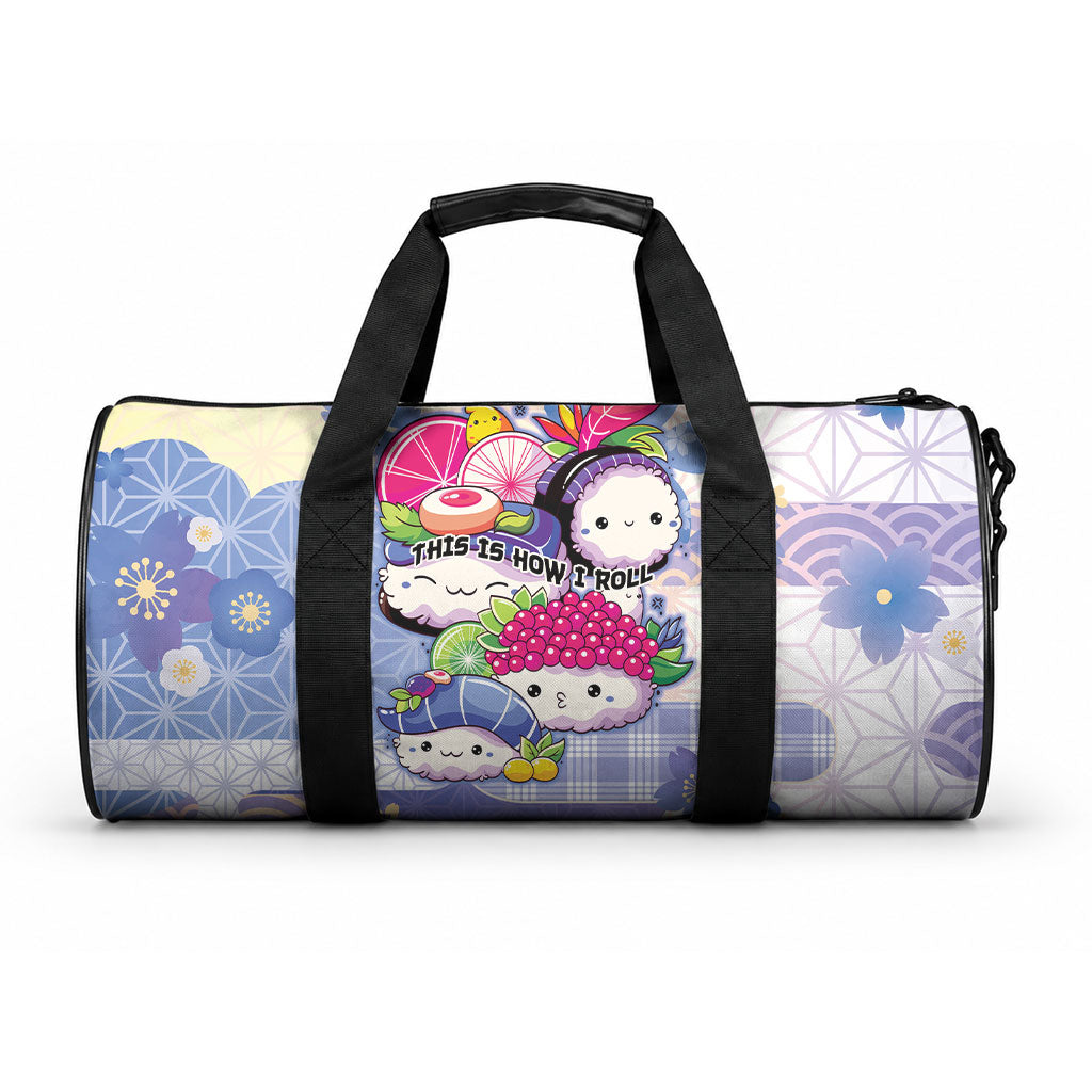 Japanese Kawaii Sushi Duffle Bag Blue Wagara Palaka This Is How I Roll LT9 One size Blue - Polynesian Pride