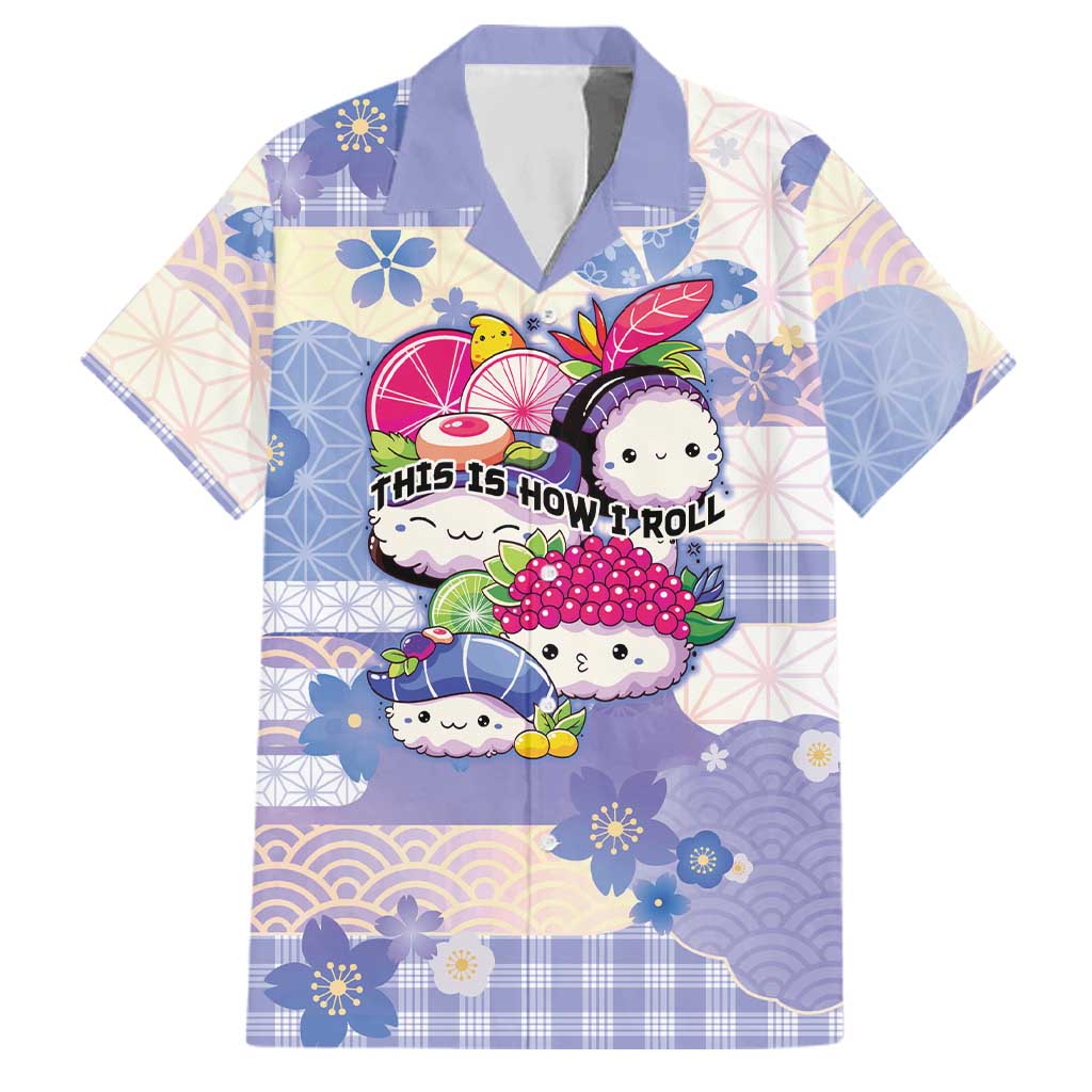 Personalized Japanese Kawaii Sushi Family Matching Long Sleeve Bodycon Dress and Hawaiian Shirt Blue Wagara Palaka This Is How I Roll