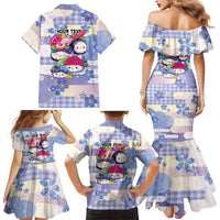 Personalized Japanese Kawaii Sushi Family Matching Mermaid Dress and Hawaiian Shirt Blue Wagara Palaka This Is How I Roll