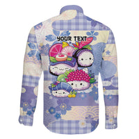 Personalized Japanese Kawaii Sushi Family Matching Off Shoulder Short Dress and Hawaiian Shirt Blue Wagara Palaka This Is How I Roll