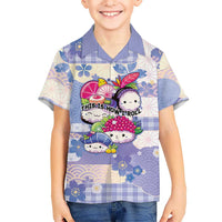 Personalized Japanese Kawaii Sushi Family Matching Off Shoulder Short Dress and Hawaiian Shirt Blue Wagara Palaka This Is How I Roll