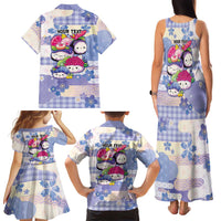 Personalized Japanese Kawaii Sushi Family Matching Tank Maxi Dress and Hawaiian Shirt Blue Wagara Palaka This Is How I Roll