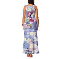 Personalized Japanese Kawaii Sushi Family Matching Tank Maxi Dress and Hawaiian Shirt Blue Wagara Palaka This Is How I Roll