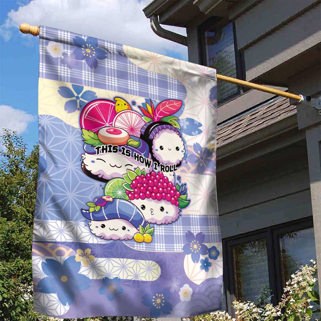 Japanese Kawaii Sushi Garden Flag Blue Wagara Palaka This Is How I Roll