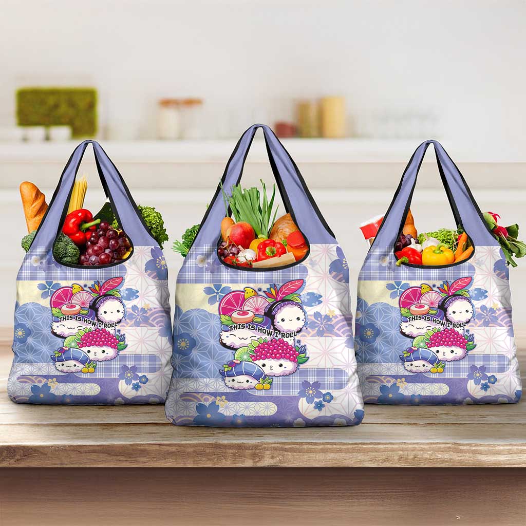 Japanese Kawaii Sushi Grocery Bag Blue Wagara Palaka This Is How I Roll