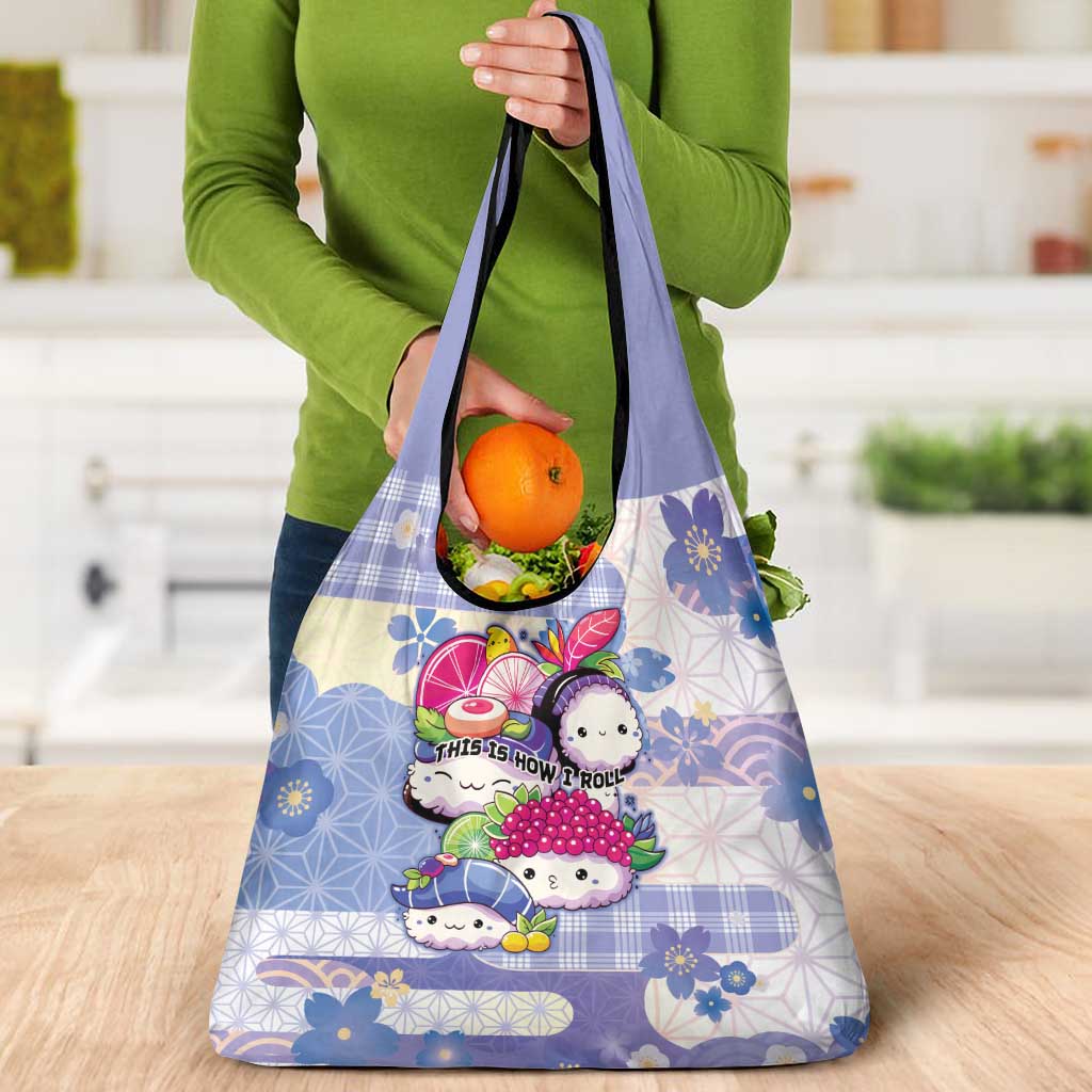 Japanese Kawaii Sushi Grocery Bag Blue Wagara Palaka This Is How I Roll