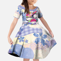 Personalized Japanese Kawaii Sushi Kid Short Sleeve Dress Blue Wagara Palaka This Is How I Roll