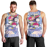 Personalized Japanese Kawaii Sushi Men Tank Top Blue Wagara Palaka This Is How I Roll LT9 - Polynesian Pride
