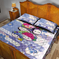 Japanese Kawaii Sushi Quilt Bed Set Blue Wagara Palaka This Is How I Roll