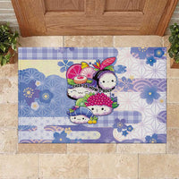 Japanese Kawaii Sushi Rubber Doormat Blue Wagara Palaka This Is How I Roll
