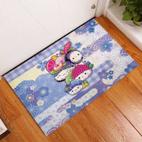 Japanese Kawaii Sushi Rubber Doormat Blue Wagara Palaka This Is How I Roll