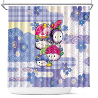 Japanese Kawaii Sushi Shower Curtain Blue Wagara Palaka This Is How I Roll LT9 Blue - Polynesian Pride
