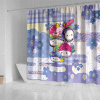 Japanese Kawaii Sushi Shower Curtain Blue Wagara Palaka This Is How I Roll LT9 - Polynesian Pride