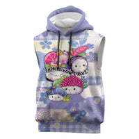 Personalized Japanese Kawaii Sushi Sleeveless Hoodie Blue Wagara Palaka This Is How I Roll