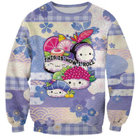 Personalized Japanese Kawaii Sushi Sweatshirt Blue Wagara Palaka This Is How I Roll