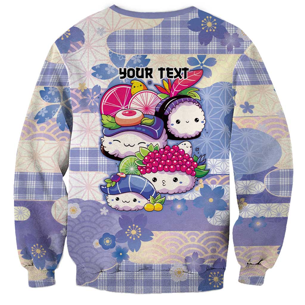 Personalized Japanese Kawaii Sushi Sweatshirt Blue Wagara Palaka This Is How I Roll