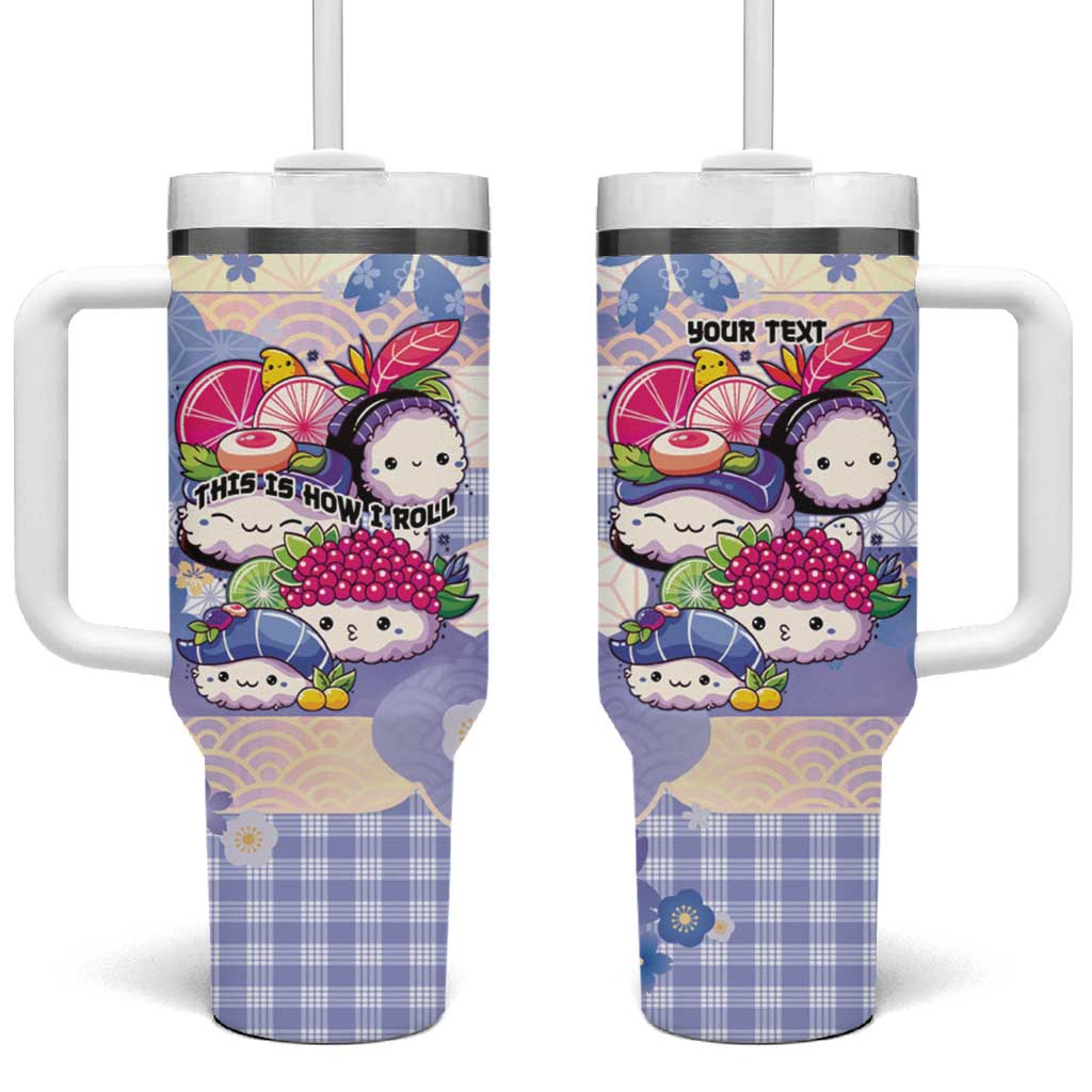 Personalized Japanese Kawaii Sushi Tumbler With Handle Blue Wagara Palaka This Is How I Roll