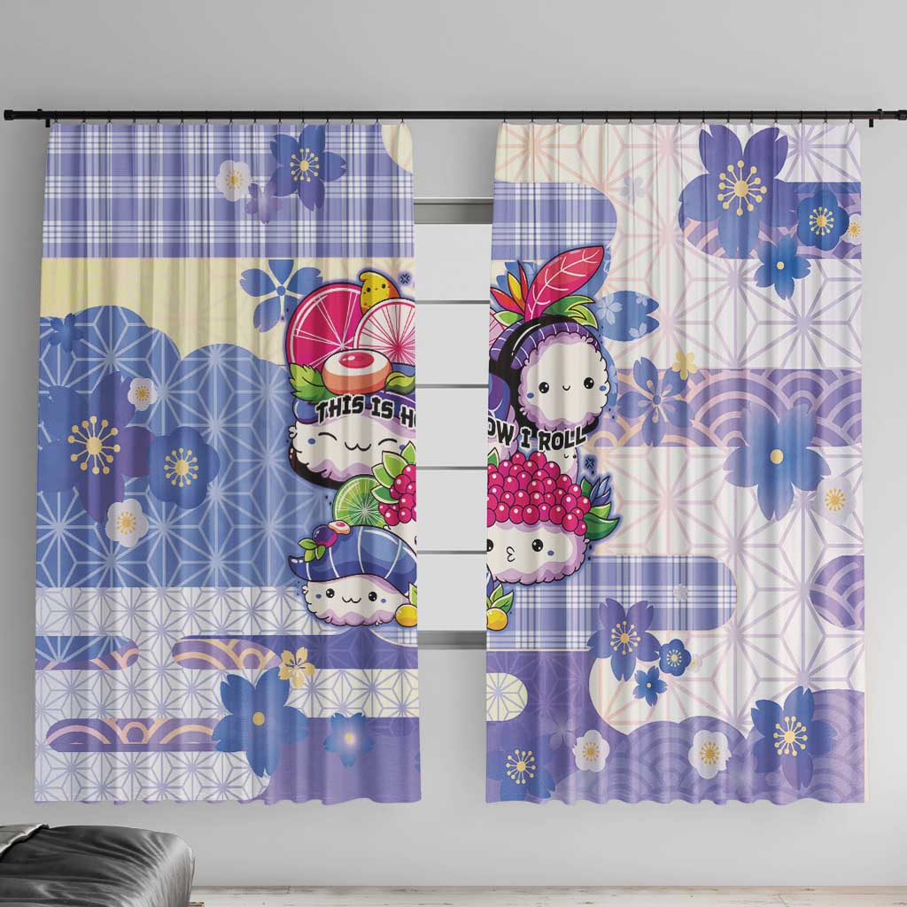 Japanese Kawaii Sushi Window Curtain Blue Wagara Palaka This Is How I Roll