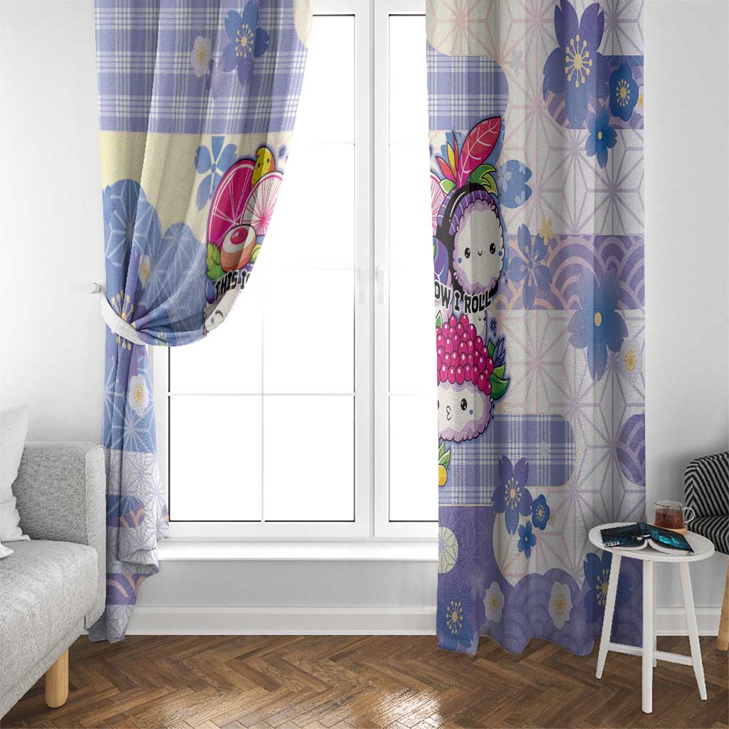Japanese Kawaii Sushi Window Curtain Blue Wagara Palaka This Is How I Roll
