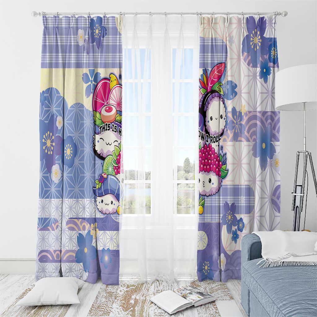 Japanese Kawaii Sushi Window Curtain Blue Wagara Palaka This Is How I Roll