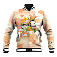 Personalized Japanese Kawaii Sushi Baseball Jacket Peach Wagara Palaka This Is How I Roll