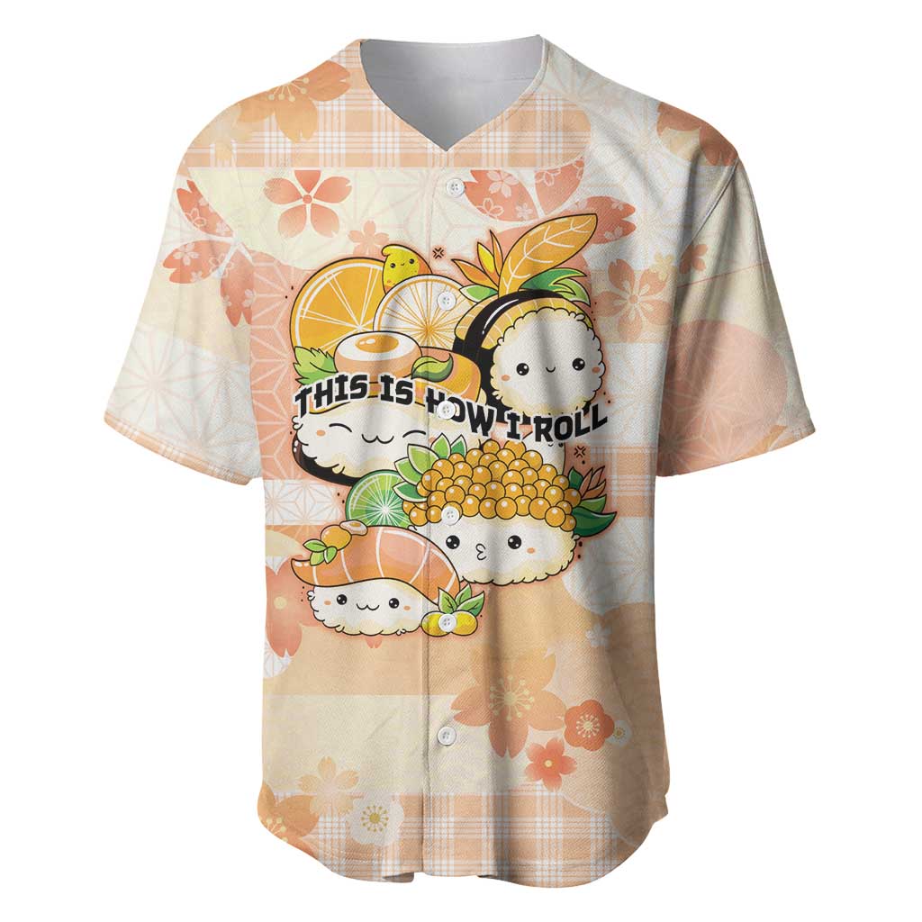 Personalized Japanese Kawaii Sushi Baseball Jersey Peach Wagara Palaka This Is How I Roll