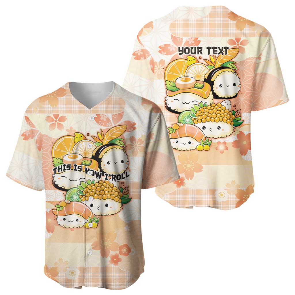 Personalized Japanese Kawaii Sushi Baseball Jersey Peach Wagara Palaka This Is How I Roll