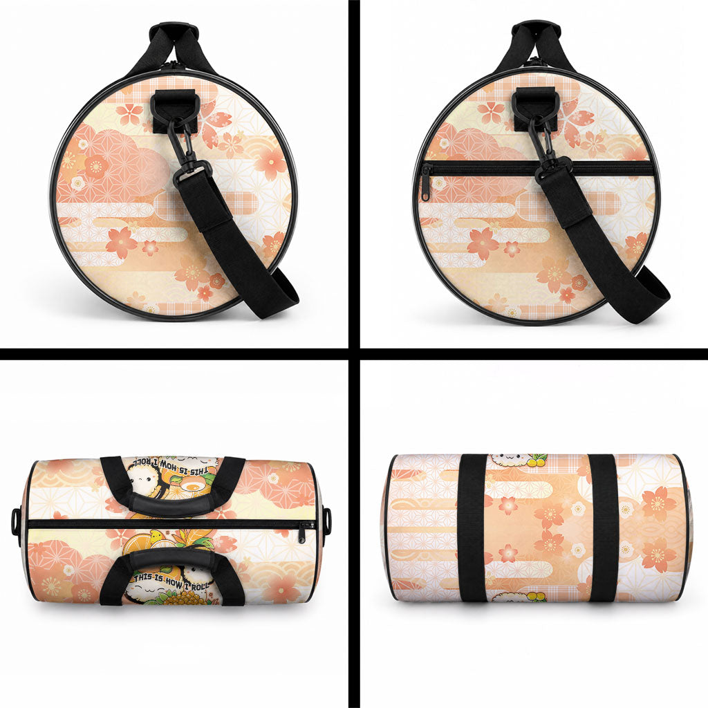 Japanese Kawaii Sushi Duffle Bag Peach Wagara Palaka This Is How I Roll LT9 - Polynesian Pride
