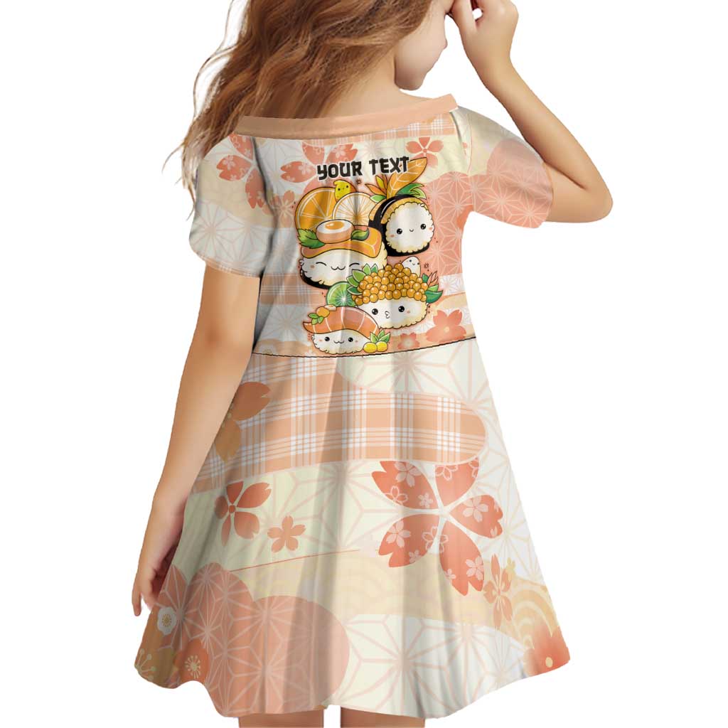 Personalized Japanese Kawaii Sushi Family Matching Mermaid Dress and Hawaiian Shirt Peach Wagara Palaka This Is How I Roll