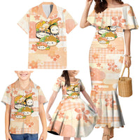 Personalized Japanese Kawaii Sushi Family Matching Mermaid Dress and Hawaiian Shirt Peach Wagara Palaka This Is How I Roll