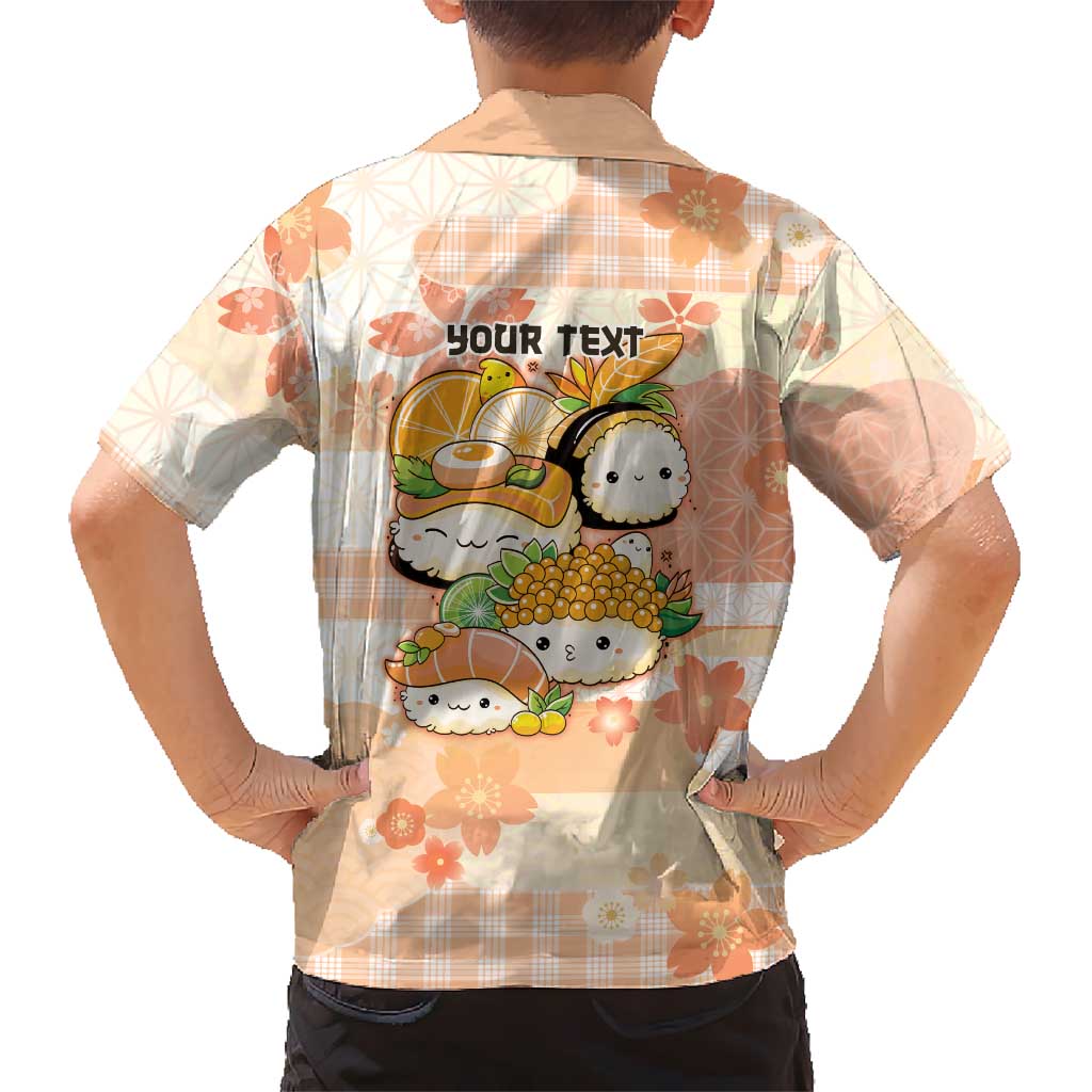 Personalized Japanese Kawaii Sushi Family Matching Off Shoulder Maxi Dress and Hawaiian Shirt Peach Wagara Palaka This Is How I Roll