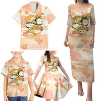 Personalized Japanese Kawaii Sushi Family Matching Puletasi and Hawaiian Shirt Peach Wagara Palaka This Is How I Roll