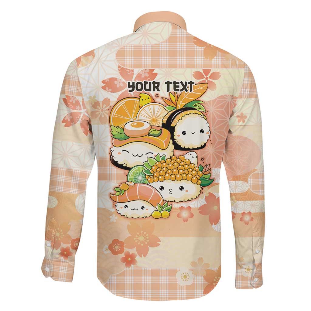 Personalized Japanese Kawaii Sushi Family Matching Short Sleeve Bodycon Dress and Hawaiian Shirt Peach Wagara Palaka This Is How I Roll