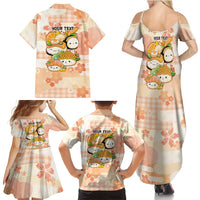 Personalized Japanese Kawaii Sushi Family Matching Summer Maxi Dress and Hawaiian Shirt Peach Wagara Palaka This Is How I Roll