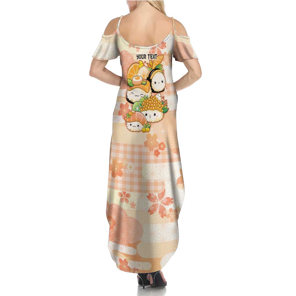 Personalized Japanese Kawaii Sushi Family Matching Summer Maxi Dress and Hawaiian Shirt Peach Wagara Palaka This Is How I Roll