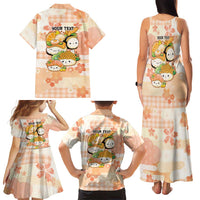 Personalized Japanese Kawaii Sushi Family Matching Tank Maxi Dress and Hawaiian Shirt Peach Wagara Palaka This Is How I Roll