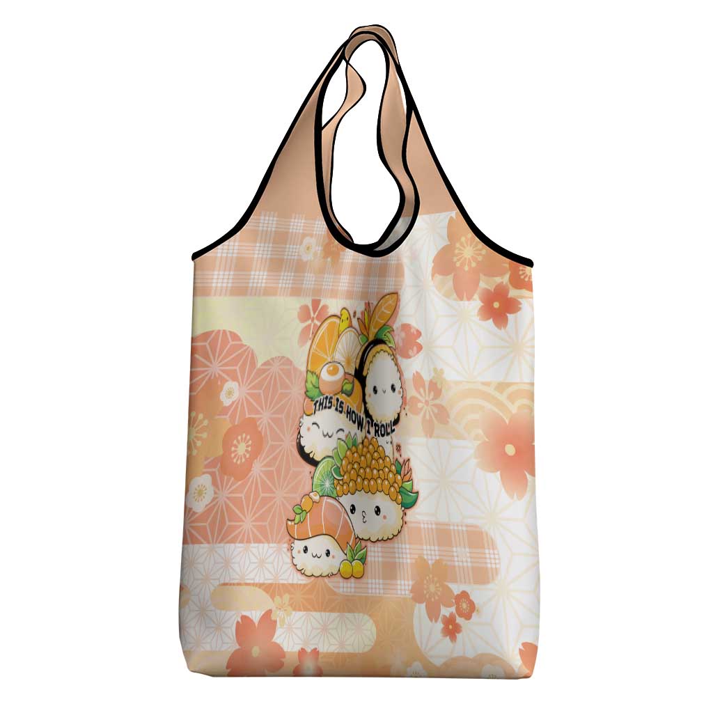 Japanese Kawaii Sushi Grocery Bag Peach Wagara Palaka This Is How I Roll