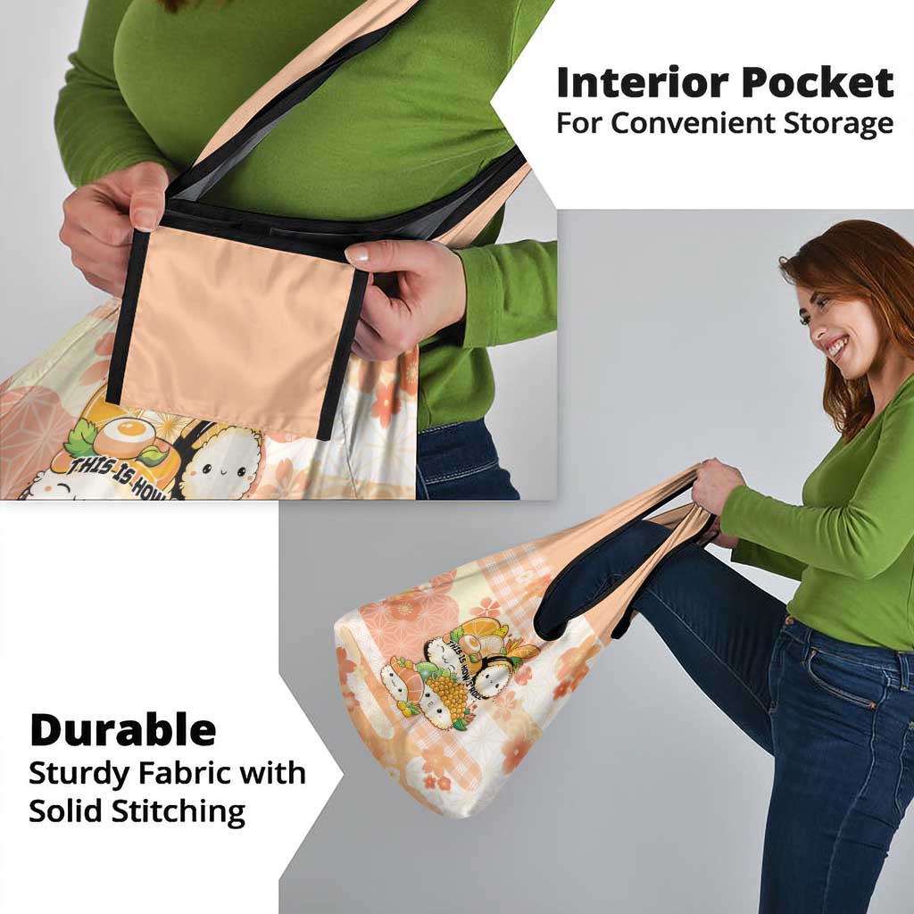 Japanese Kawaii Sushi Grocery Bag Peach Wagara Palaka This Is How I Roll
