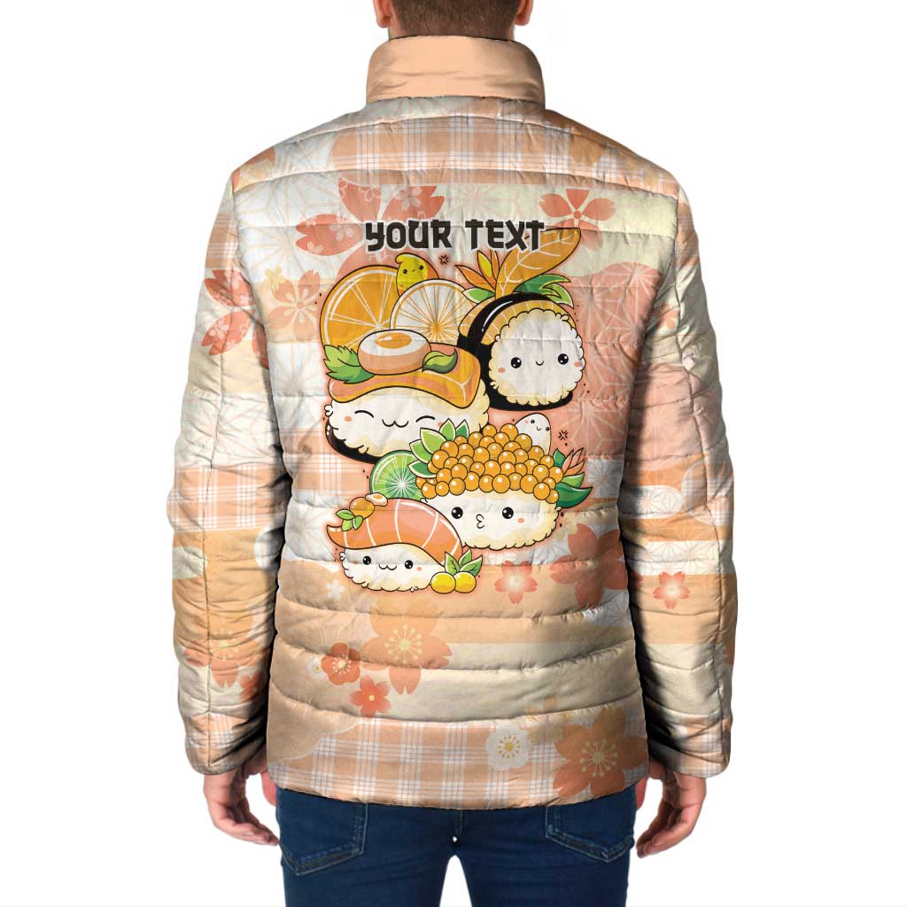 Personalized Japanese Kawaii Sushi Padded Jacket Peach Wagara Palaka This Is How I Roll