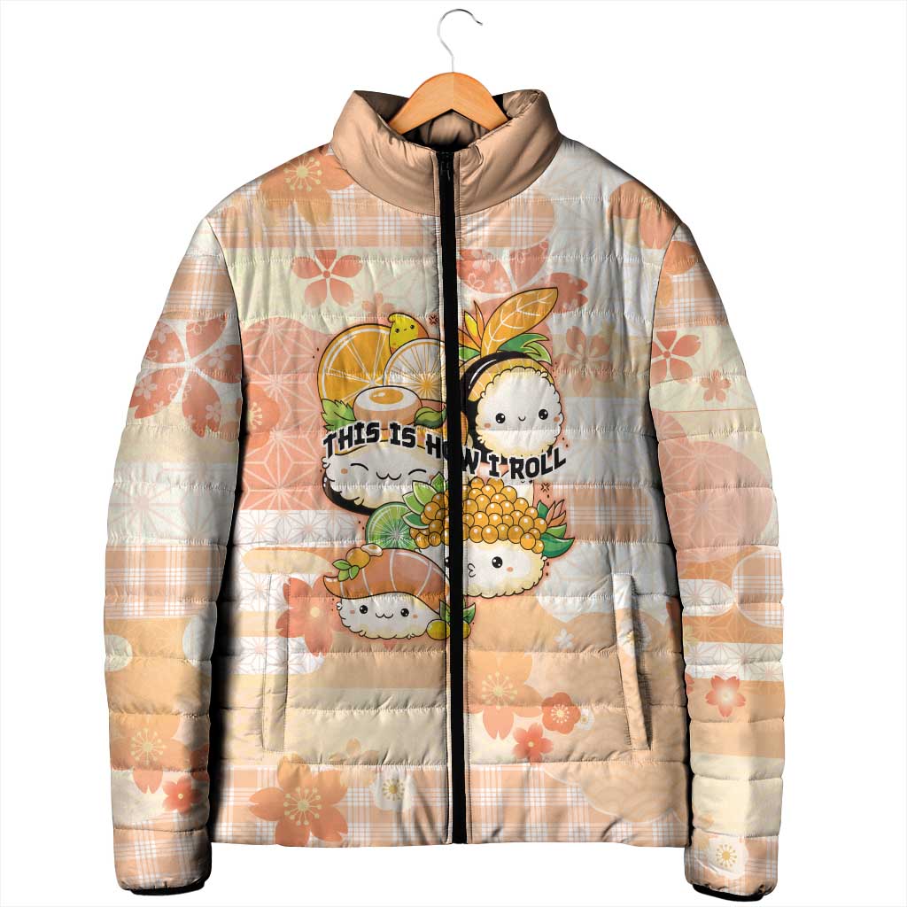 Personalized Japanese Kawaii Sushi Padded Jacket Peach Wagara Palaka This Is How I Roll