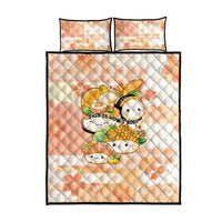 Japanese Kawaii Sushi Quilt Bed Set Peach Wagara Palaka This Is How I Roll
