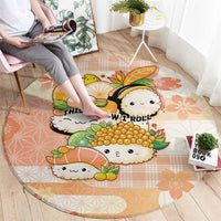 Japanese Kawaii Sushi Round Carpet Peach Wagara Palaka This Is How I Roll