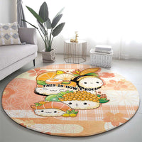 Japanese Kawaii Sushi Round Carpet Peach Wagara Palaka This Is How I Roll
