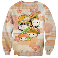 Personalized Japanese Kawaii Sushi Sweatshirt Peach Wagara Palaka This Is How I Roll