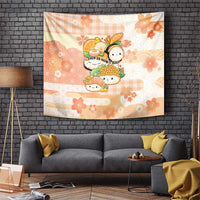 Japanese Kawaii Sushi Tapestry Peach Wagara Palaka This Is How I Roll