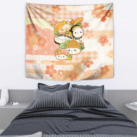 Japanese Kawaii Sushi Tapestry Peach Wagara Palaka This Is How I Roll