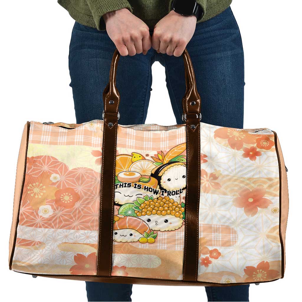 Japanese Kawaii Sushi Travel Bag Peach Wagara Palaka This Is How I Roll LT9 Peach - Polynesian Pride