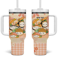 Personalized Japanese Kawaii Sushi Tumbler With Handle Peach Wagara Palaka This Is How I Roll LT9 One Size: 40 oz Peach - Polynesian Pride